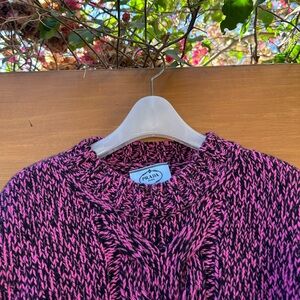 Prada Black and Pink Knit Top